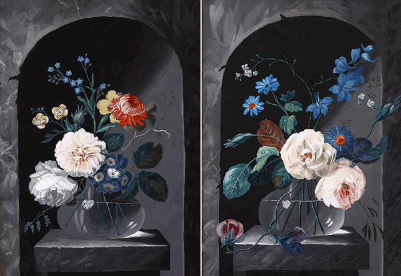 Flowers in a Glass Vase - Bruyn, Cornelis Johannes de  