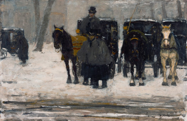 Carriages in the snow - Arntzenius, Pieter Florentius Nicolaas Jacobus 