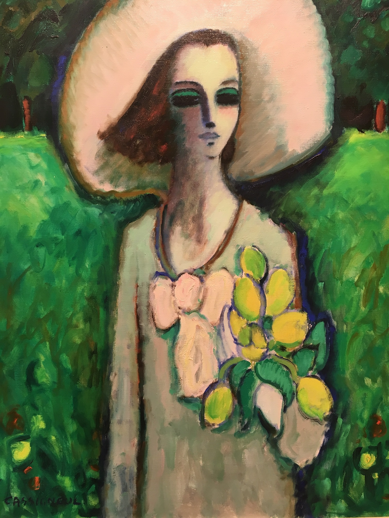 Jeune fille au bouquet de tulipes - Alazraki Fine Art