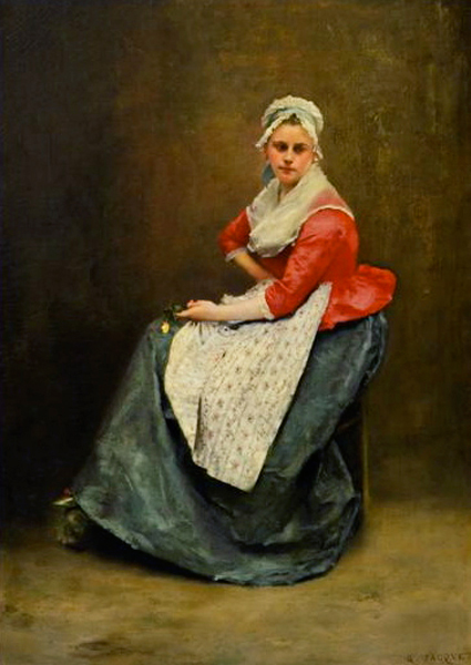 Woman in Red Blouse - Jacquet, Gustave Jean  
