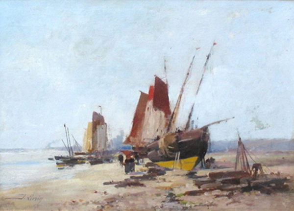 Beach Scene with Boats - Galien-Laloue, Eugène 