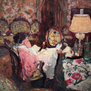 Le Tapis á fleurages (Madame Hessel dans son salon à la Villa la Terrasse) - Vuillard, Édouard 