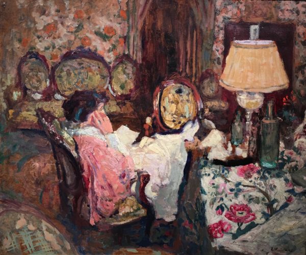 Le Tapis á fleurages (Madame Hessel dans son salon à la Villa la Terrasse) - Vuillard, Édouard 